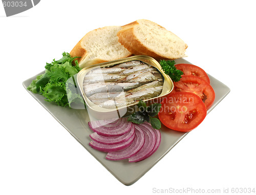 Image of Sardines With Bread And Salad