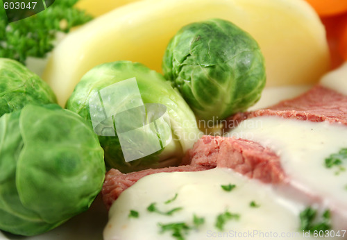 Image of Brussels Sprouts And Corn Beef
