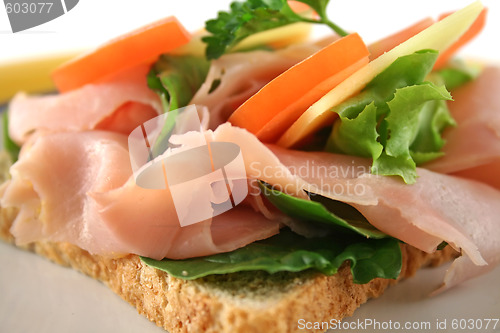 Image of Open Ham And Salad Sandwich