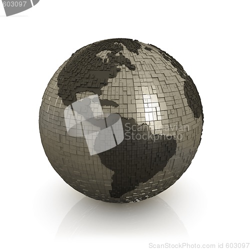 Image of Globe Made Of Cubes