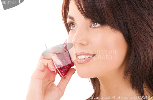 Image of happy woman with cell phone