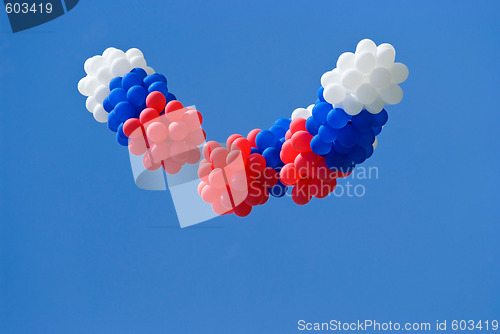 Image of Red, white and blue balloons