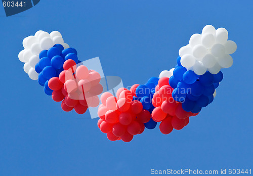 Image of Red, white and blue balloons