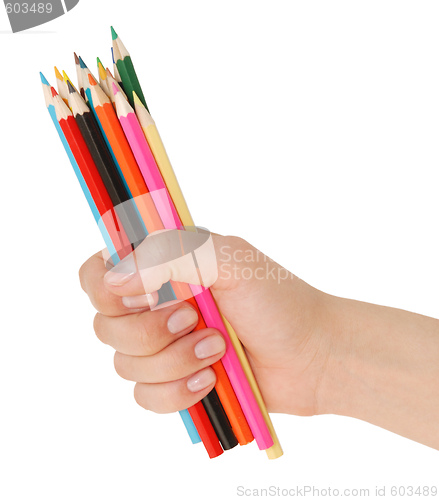 Image of pencils in a hand