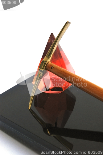 Image of pickax and crystal