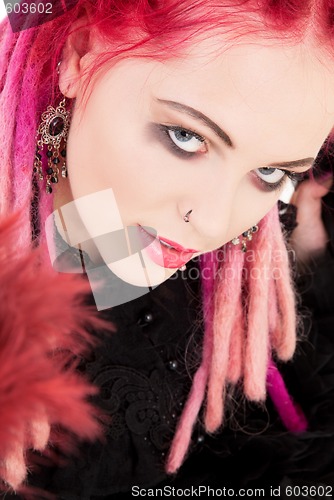 Image of pink hair girl