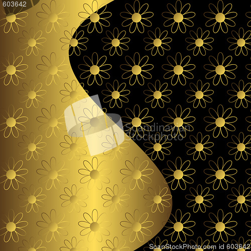 Image of  Floral black and golden  background