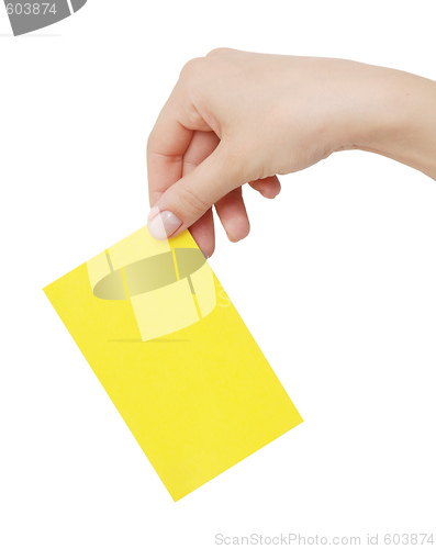 Image of card in a hand