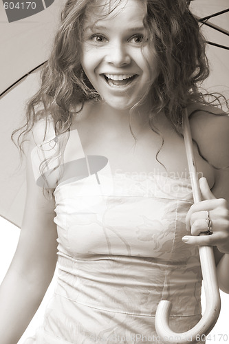 Image of young girl with umbrella