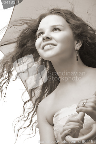 Image of young girl with umbrella