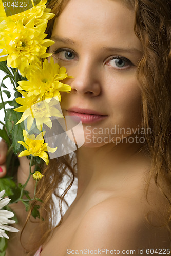 Image of woman with flowers