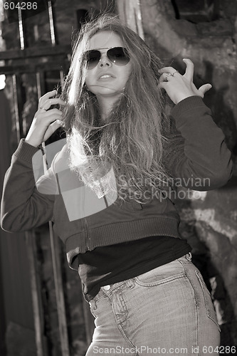 Image of beautiful girl in hood