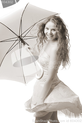Image of young girl with umbrella