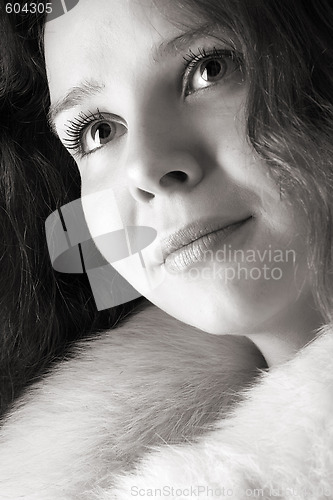 Image of beautiful woman close-up portrait
