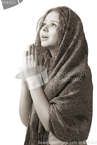 Image of praying woman