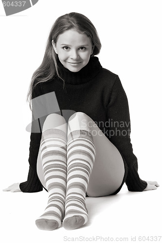 Image of beautiful girl in funny socks