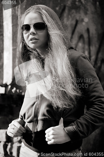 Image of pensive girl in pirate costume