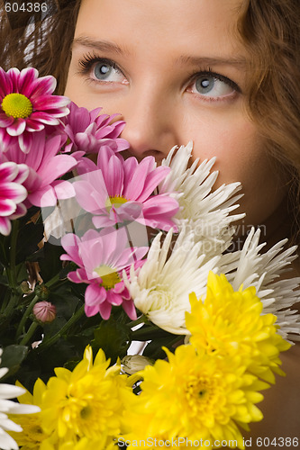 Image of woman with flowers