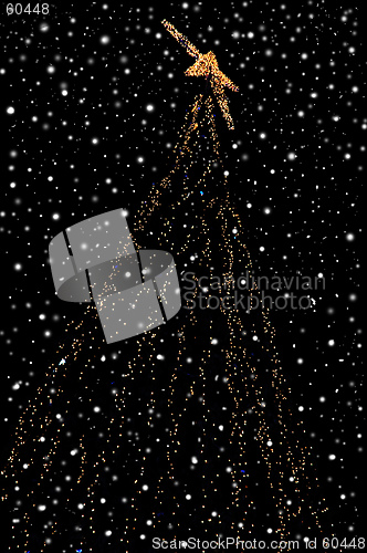 Image of christmas tree with snow