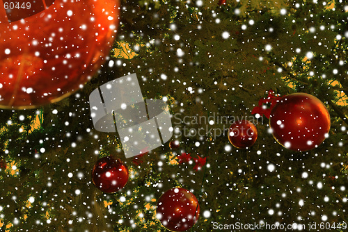 Image of christmas tree with snow