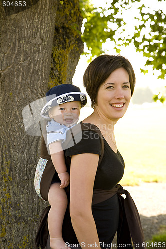 Image of Baby Boy in Backpack