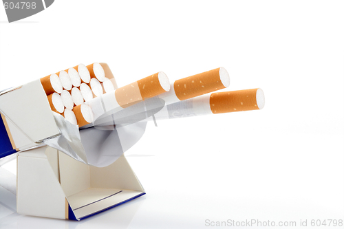 Image of Box of cigarettes over white