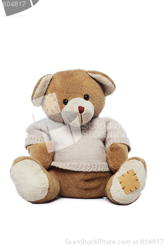 Image of Cute Teddy bear isolated over white