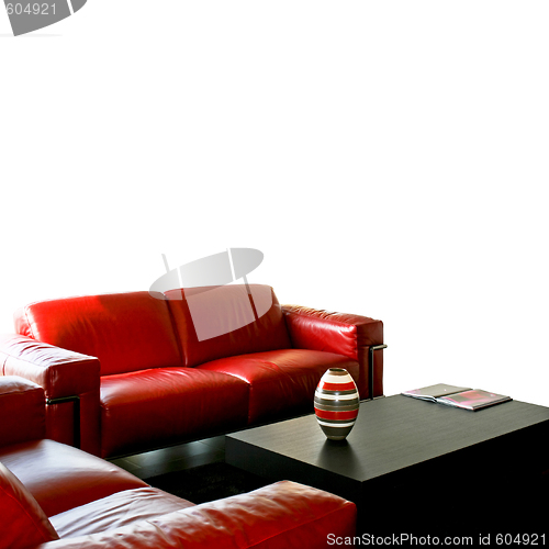 Image of Red sofa isolated