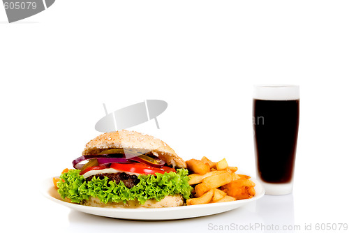Image of Hamburger and fries