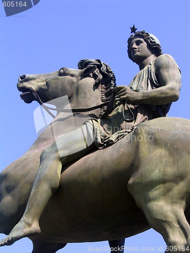 Image of Bronze statue of a man on a horse