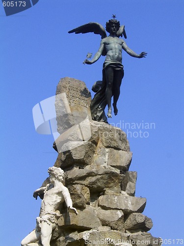 Image of Fountain in Statuto Square in Turin, Italy