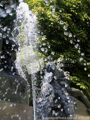 Image of Fountain with bronze figure