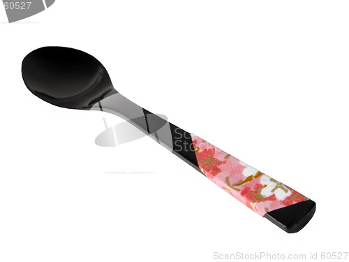 Image of Japanese wooden spoon-clipping path