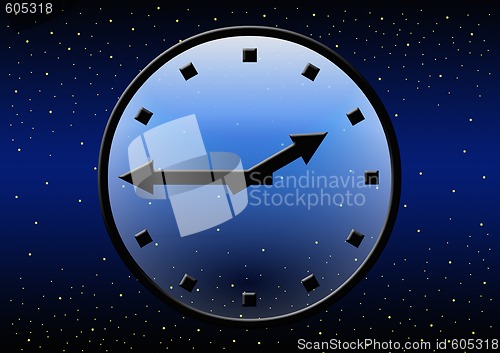 Image of transparent clock in space