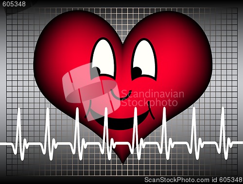 Image of laughing heart with white line.ai