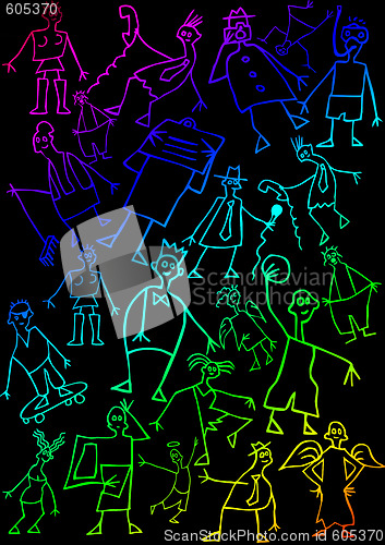 Image of colorful figures on black