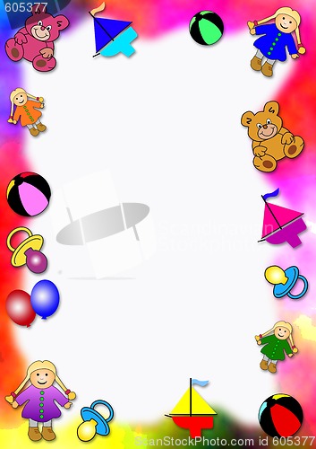 Image of colorful toys border