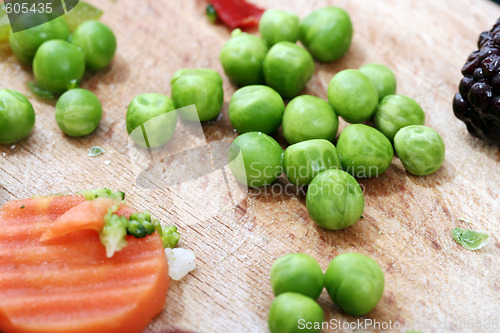 Image of Fruits and vegetables plate.