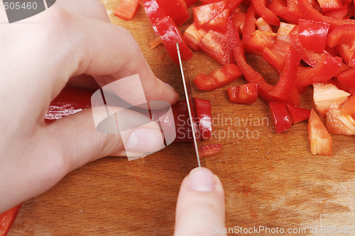 Image of Chopping vegetables