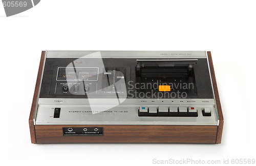 Image of Vintage Cassette Tape Recording Device Isolated
