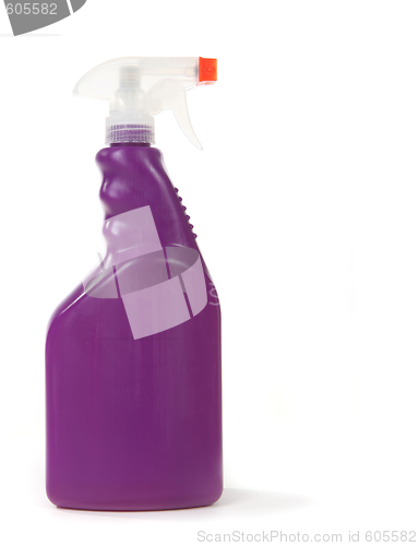 Image of Purple Household Cleaning Bottle With Copy Space