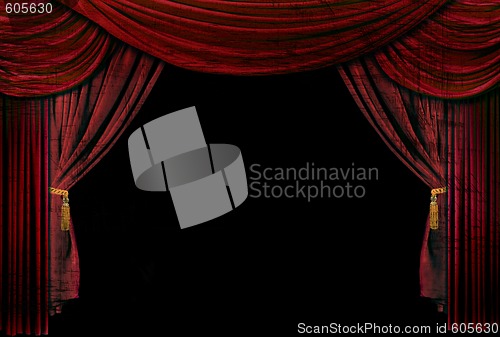 Image of Old fashioned, elegant theater stage drapes