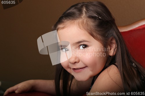 Image of Pretty Young Female Child With Beautiful Eyes