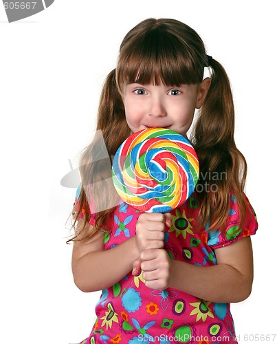 Image of Funny Portrait of a Little Girl