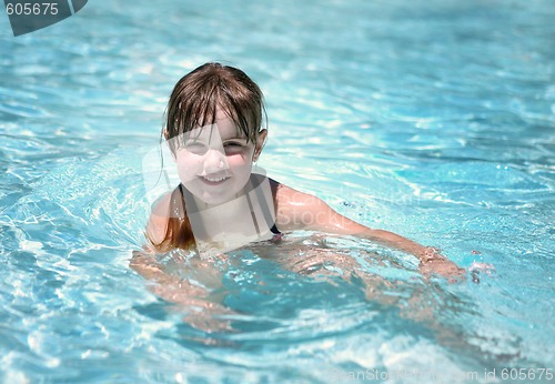Image of Playful Young Child in the Pool