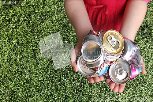 Image of Aluminum Cans Crushed For Recycling