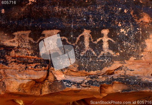 Image of Native American Petroglyphs in Red Sandstone