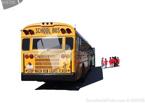 Image of School Aged Children Departing a School Bus