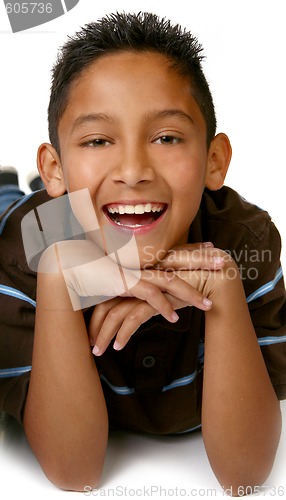 Image of Happy Young Hispanic Mexican American Boy