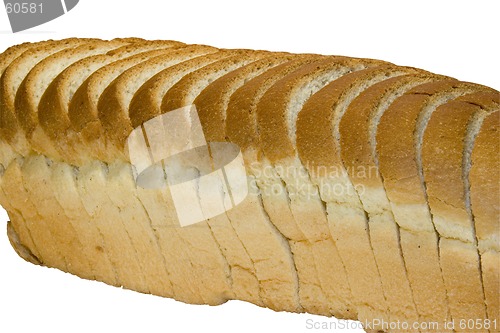 Image of Slices of bread isolated on white background with clipping path